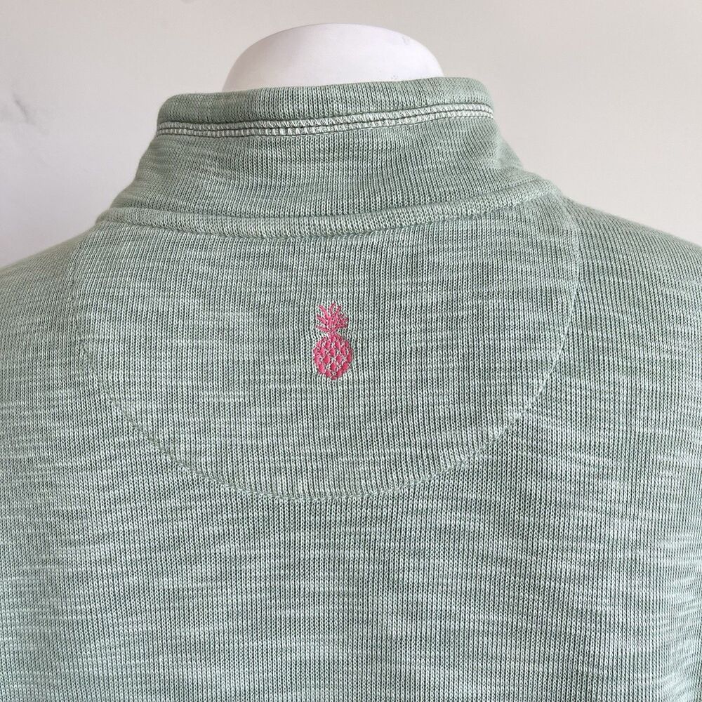 Tommy Bahama Tobago Bay Shirt Dress XL Half Zip Green Pima Cotton Knit - Picture 9 of 16